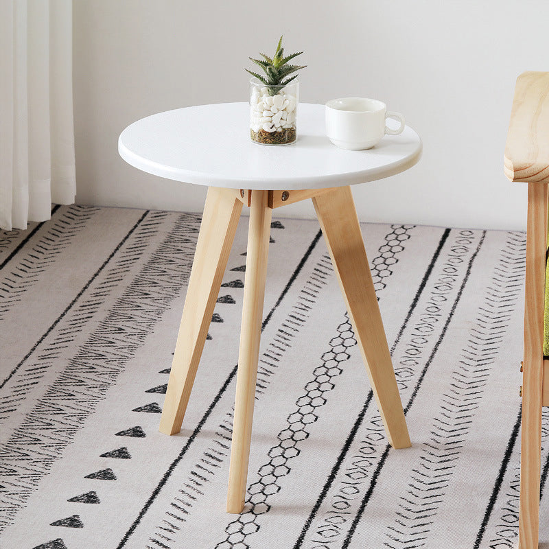 3 Legs End Table Natural/black/white Round Wood Side End Table