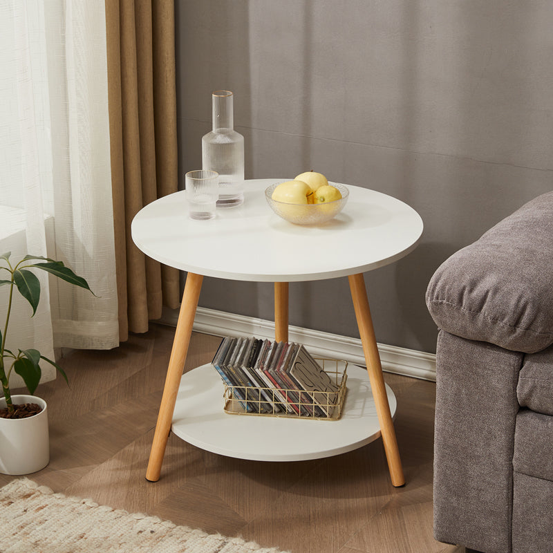 Traditional Style Cocktail Table Artificial Wood White/yellow/natural Color Coffee Table