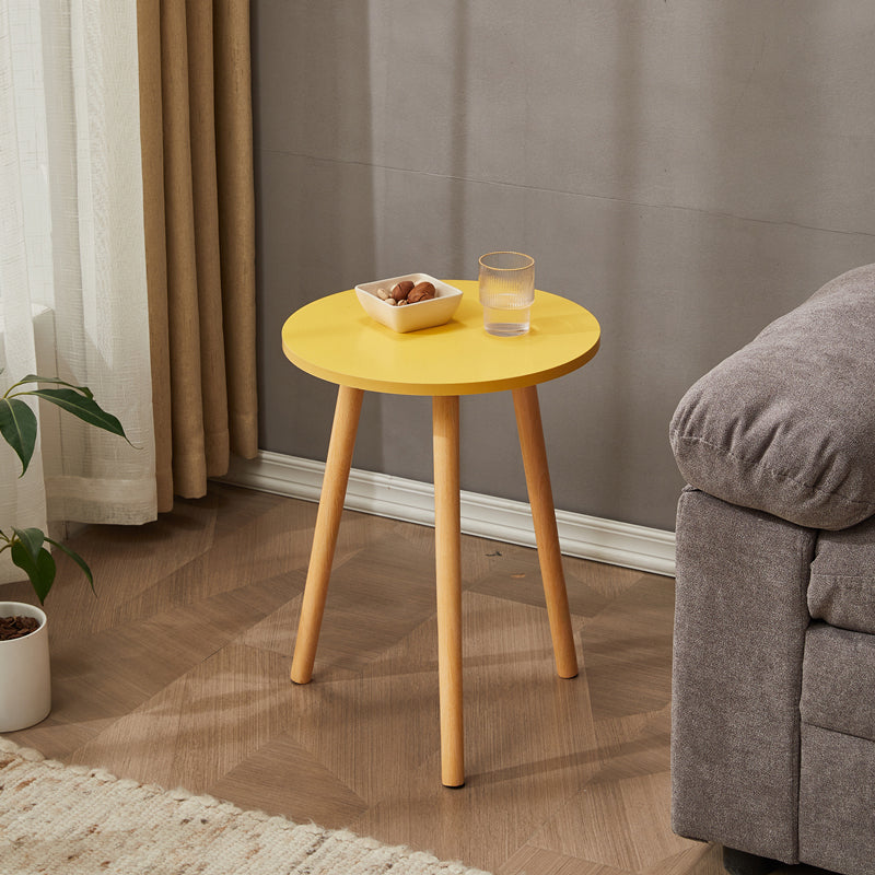 Traditional Style Cocktail Table Artificial Wood White/yellow/natural Color Coffee Table