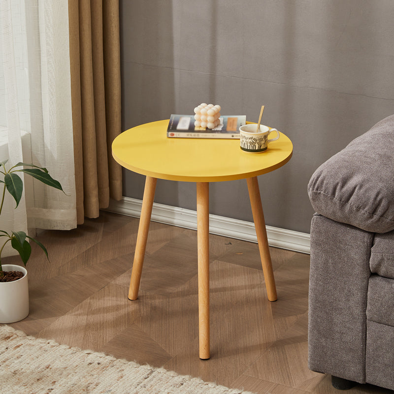 Traditional Style Cocktail Table Artificial Wood White/yellow/natural Color Coffee Table