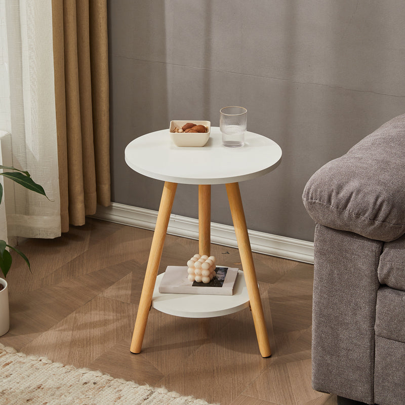 Traditional Style Cocktail Table Artificial Wood White/yellow/natural Color Coffee Table