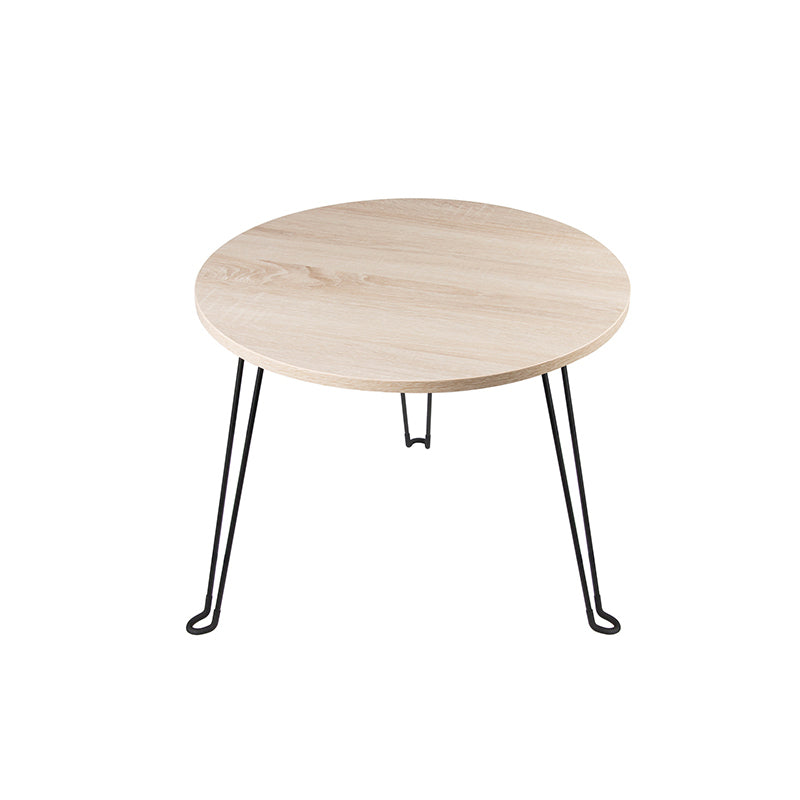 8.6"/12.9"/16.5" Tall Modern 3 Leg Ironcraft Wood Round Top Coffee Table