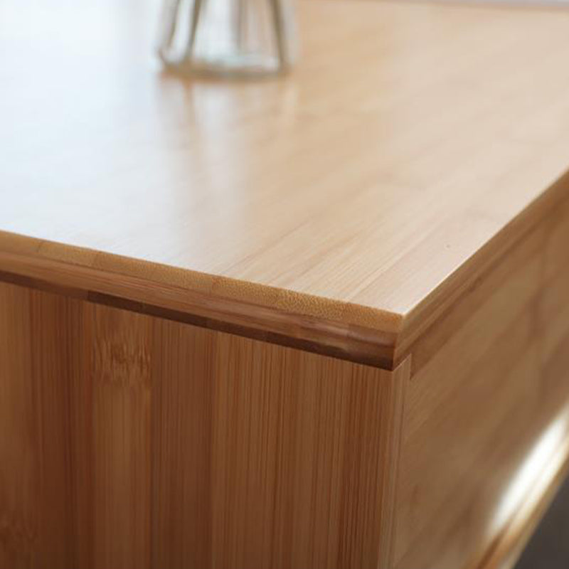 16.9" Tall Modern Wood 4-leg Base Rectangular Coffee Table with Drawers