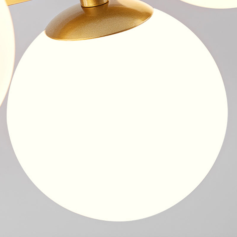 Modern Metal Island Lights Multi-Head Restaurant Hanging Pendant Lamps with Glass Shade