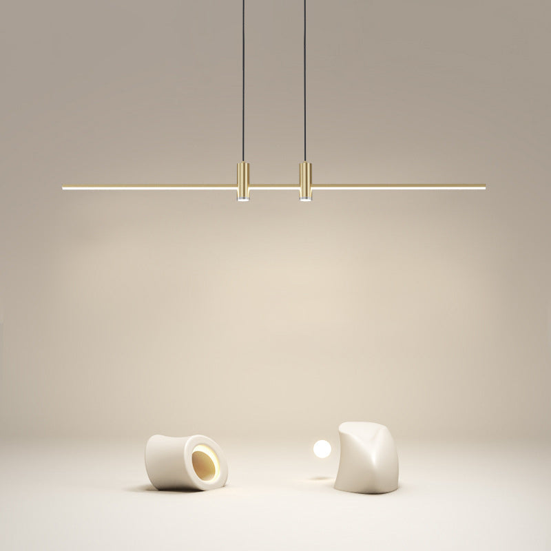 Modern Linear Island Light Fixtures 1-Light Restaurant LED Hanging Lamp with Spotlight