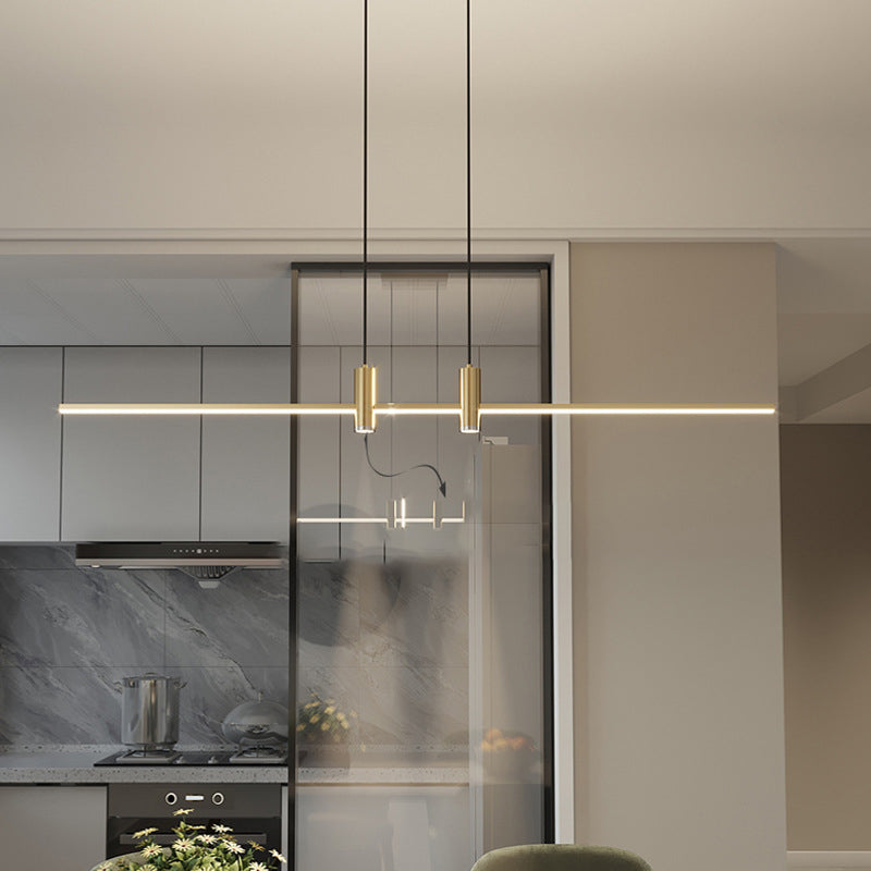Modern Linear Island Light Fixtures 1-Light Restaurant LED Hanging Lamp with Spotlight
