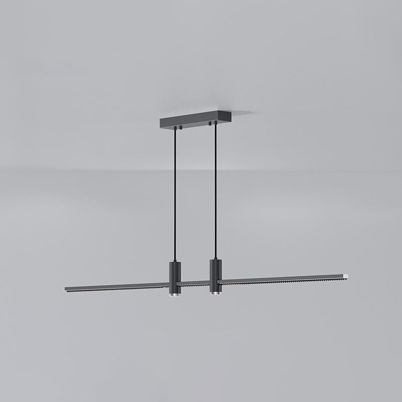 Modern Linear Island Light Fixtures 1-Light Restaurant LED Hanging Lamp with Spotlight