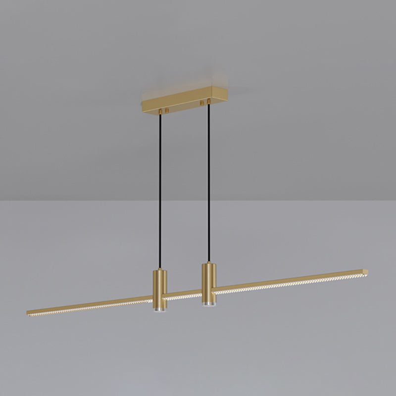 Modern Linear Island Light Fixtures 1-Light Restaurant LED Hanging Lamp with Spotlight
