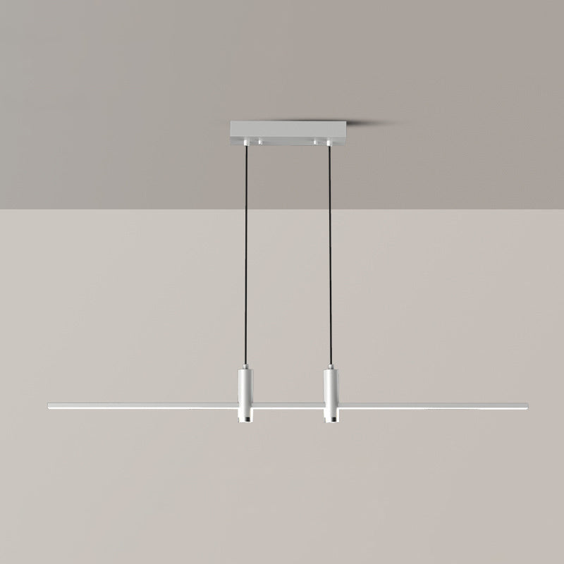 Modern Linear Island Light Fixtures 1-Light Restaurant LED Hanging Lamp with Spotlight