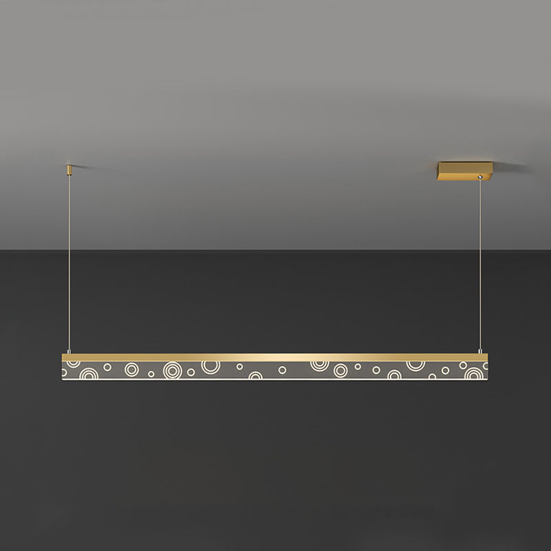 Minimalist Circle Print Suspension Lamp Aluminum Dining Room LED Island Light