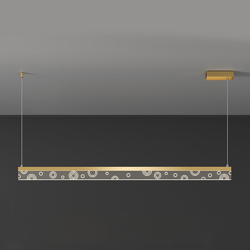Minimalist Circle Print Suspension Lamp Aluminum Dining Room LED Island Light