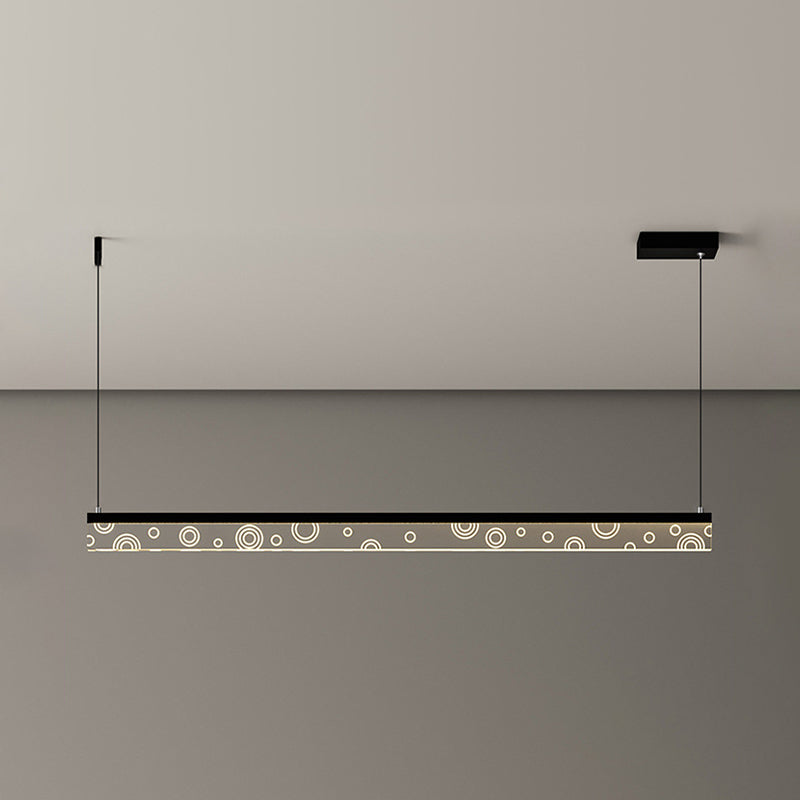 Minimalist Circle Print Suspension Lamp Aluminum Dining Room LED Island Light