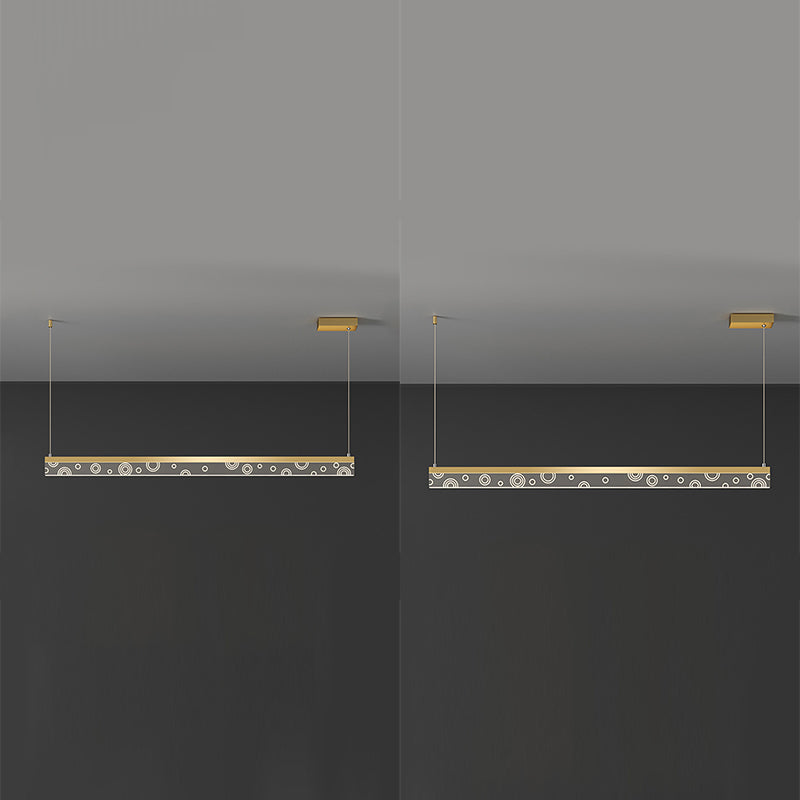 Minimalist Circle Print Suspension Lamp Aluminum Dining Room LED Island Light