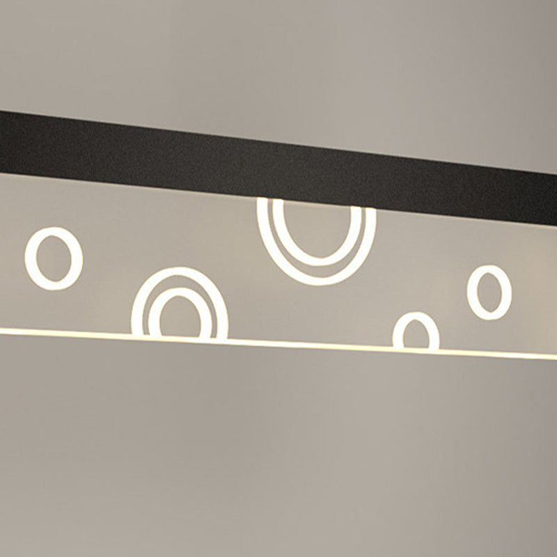 Minimalist Circle Print Suspension Lamp Aluminum Dining Room LED Island Light