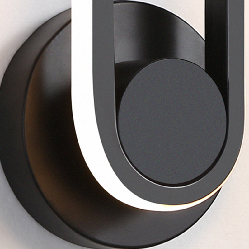 Oval Shade Metal Wall Sconce Modern Style Single Light Wall Mounted Light