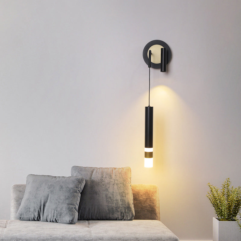 Multi Lights Cylinder Wall Sconces Modern Style Metal Wall Mounted Reading Lights
