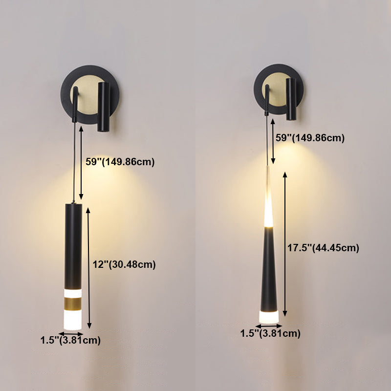 Multi Lights Cylinder Wall Sconces Modern Style Metal Wall Mounted Reading Lights