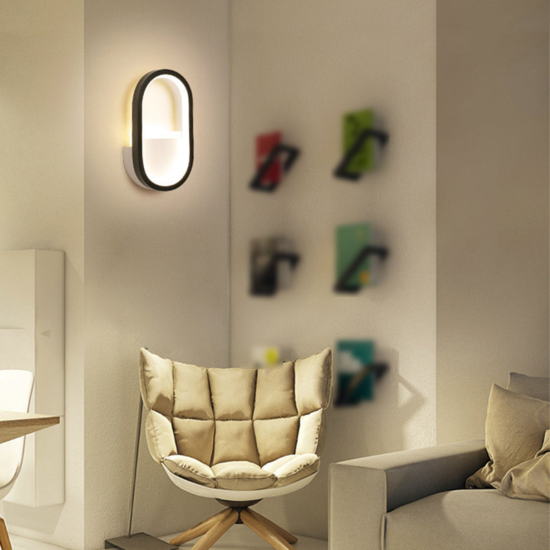 Modern Simple Metal Wall Light Geometry LED Wall Lamp with Acrylic Shade for Bedroom