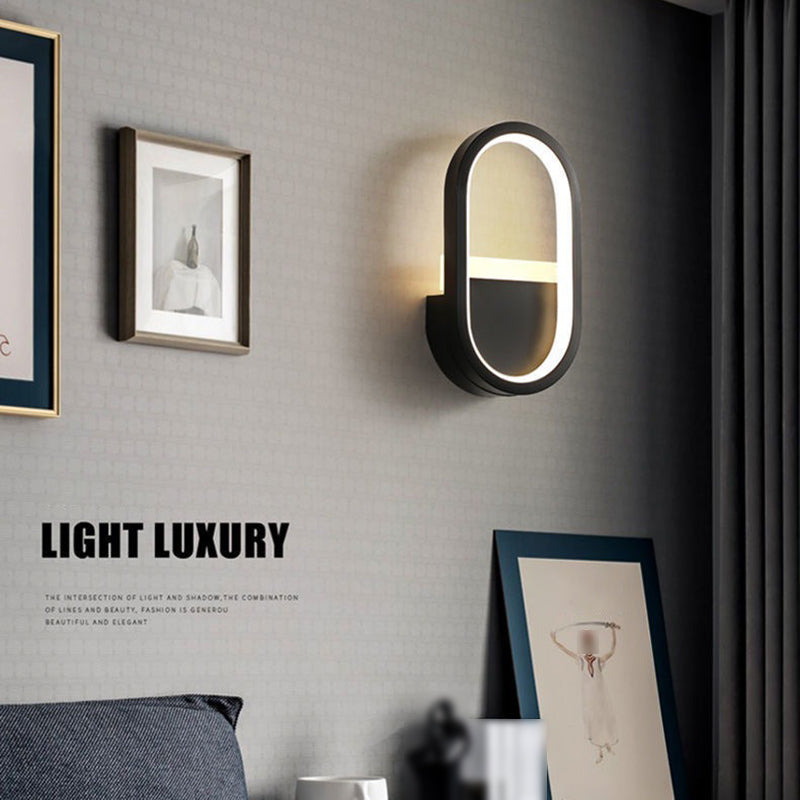 Modern Simple Metal Wall Light Geometry LED Wall Lamp with Acrylic Shade for Bedroom