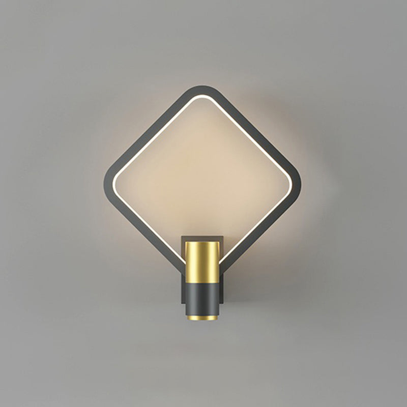 Light Luxury Metal Wall Light Geometry LED Wall Lamp with Silica Gel Shade for Bedroom