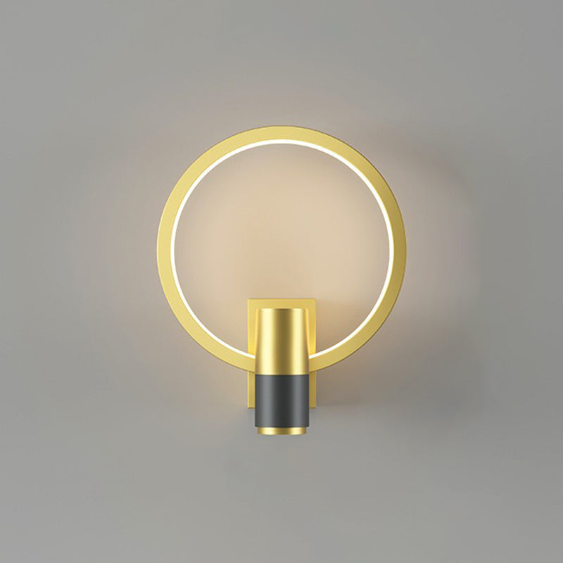 Light Luxury Metal Wall Light Geometry LED Wall Lamp with Silica Gel Shade for Bedroom