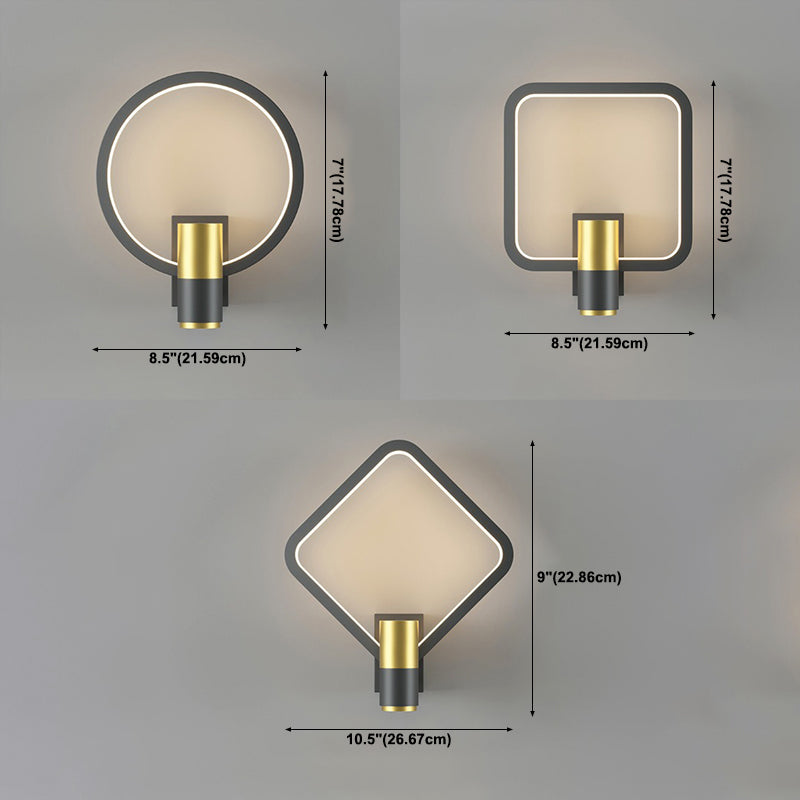 Light Luxury Metal Wall Light Geometry LED Wall Lamp with Silica Gel Shade for Bedroom