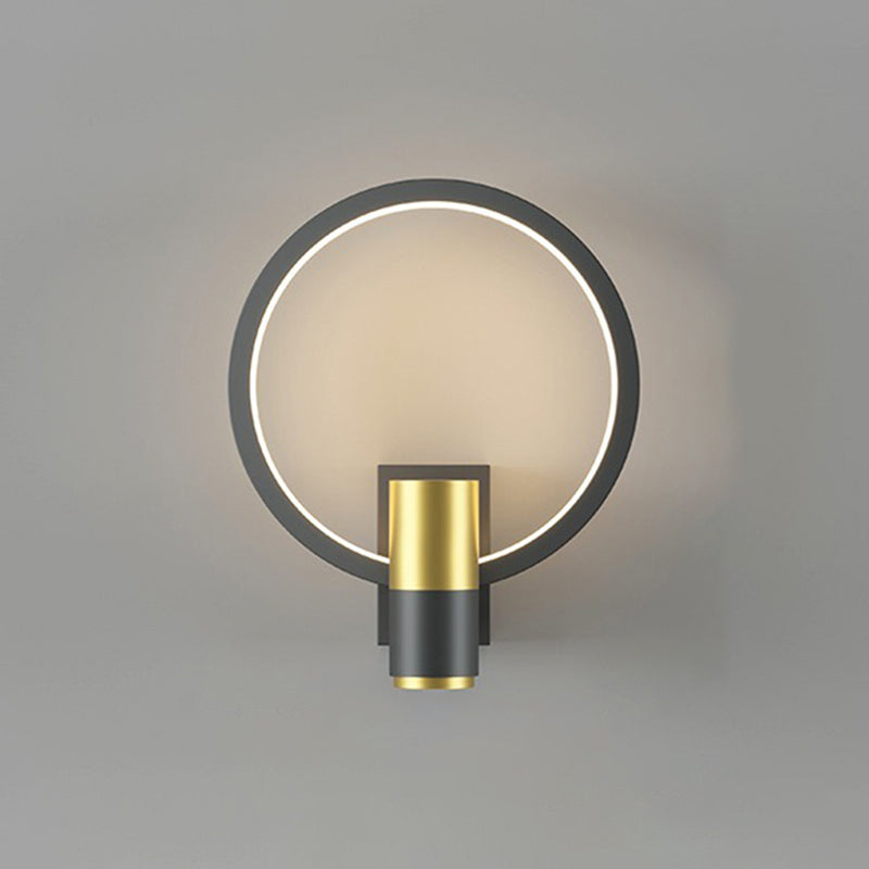 Light Luxury Metal Wall Light Geometry LED Wall Lamp with Silica Gel Shade for Bedroom
