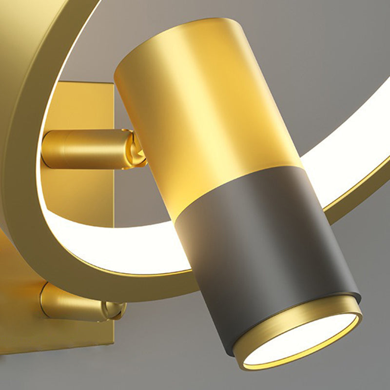 Light Luxury Metal Wall Light Geometry LED Wall Lamp with Silica Gel Shade for Bedroom