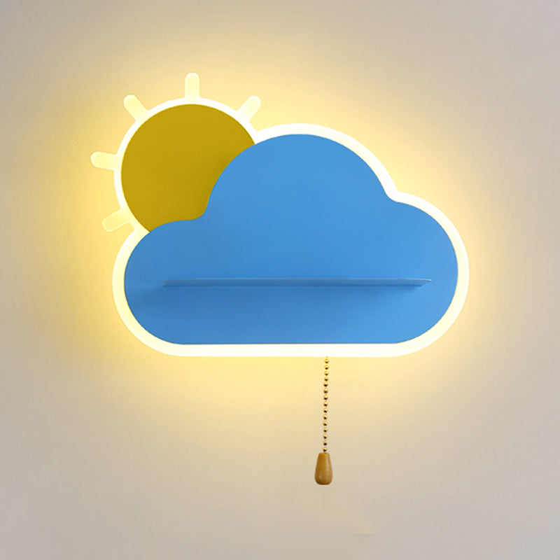 Modern Style Cloud Shape Wall Sconce Metal 1 Light Wall Light for Bedroom
