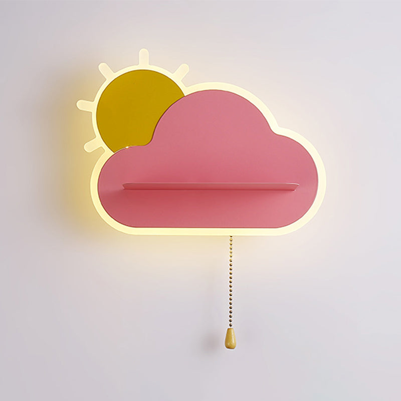 Modern Style Cloud Shape Wall Sconce Metal 1 Light Wall Light for Bedroom