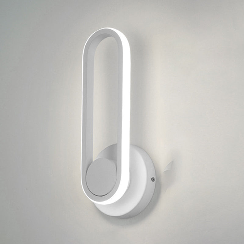 Modern Style Elliptical Shape Wall Sconce Metal 1 Light Wall Light for Bedroom