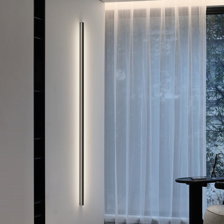 Linear Shape Metal Wall Lighting Idea Modern Style 1 Light Wall Light Sconce in Black