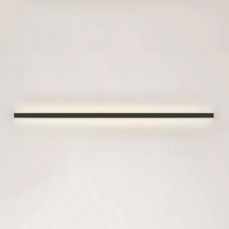 Linear Shape Metal Wall Lighting Idea Modern Style 1 Light Wall Light Sconce in Black