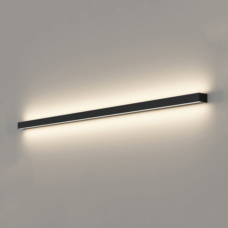Linear Shape Metal Wall Lighting Idea Modern Style 1 Light Wall Light Sconce in Black