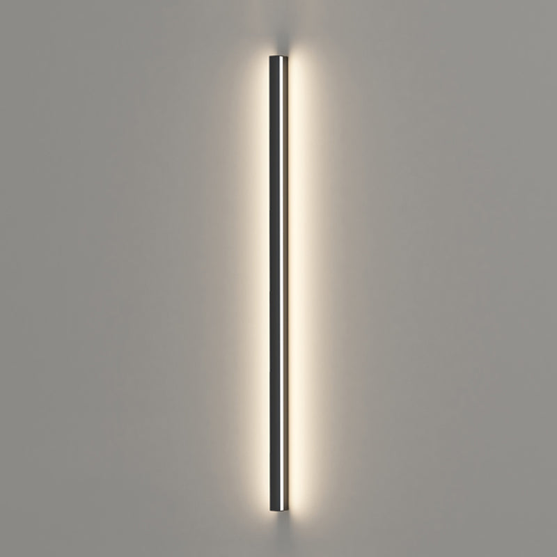 Linear Shape Metal Wall Lighting Idea Modern Style 1 Light Wall Light Sconce in Black