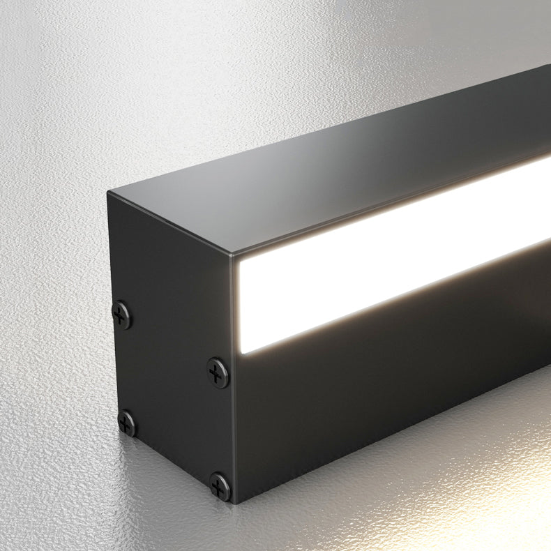 Linear Shape Metal Wall Lighting Idea Modern Style 1 Light Wall Light Sconce in Black