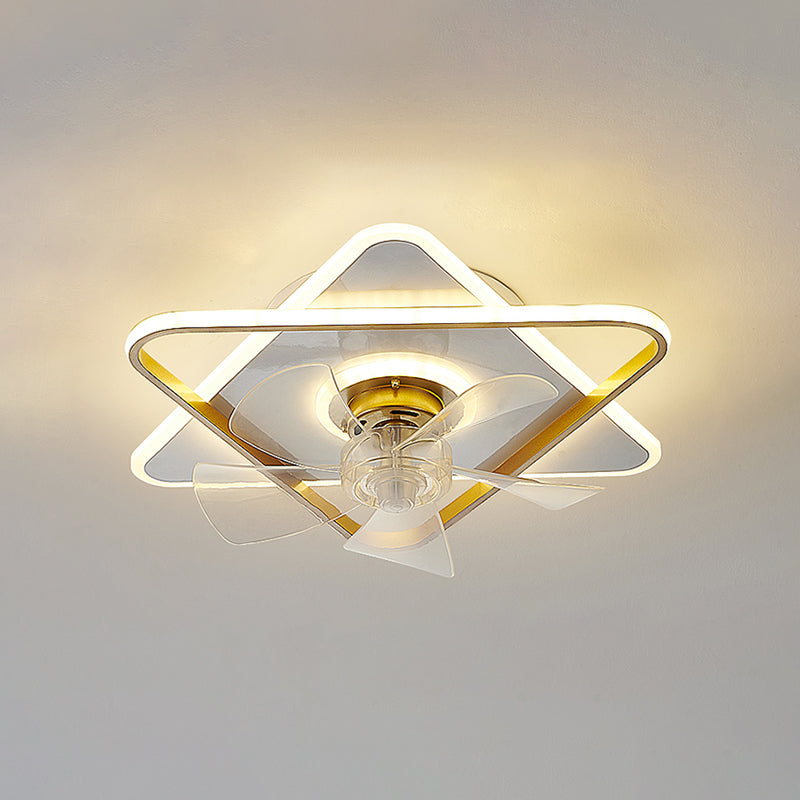 Contemporary Style Geometric Fan Light Metal LED Flush Mount Light for Bedroom