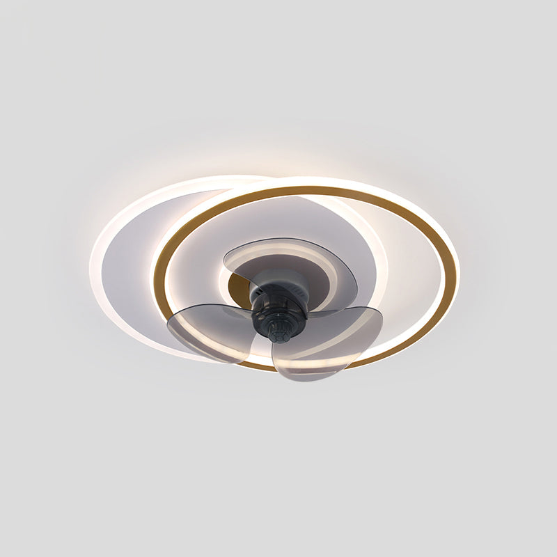 Contemporary Style Geometric Fan Light Metal LED Flush Mount Light for Bedroom