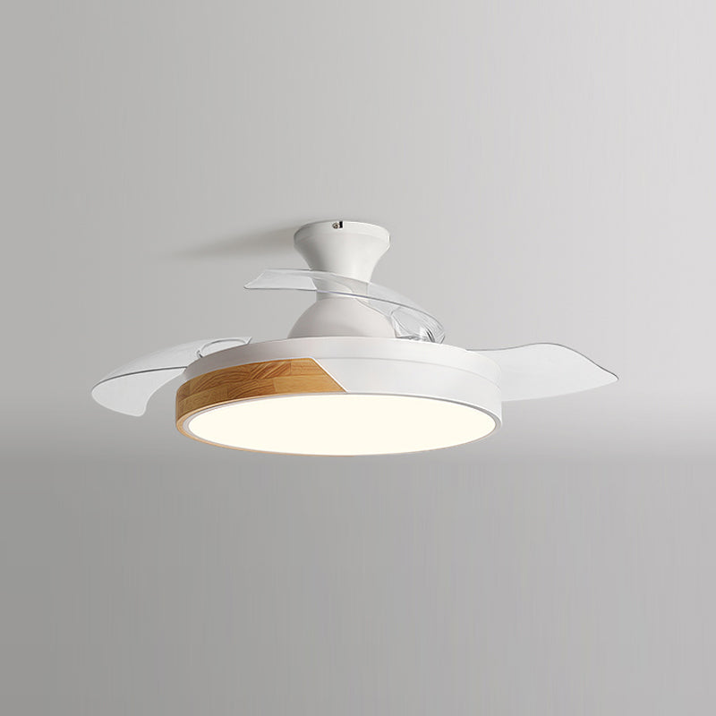 Geometry Shape Ceiling Fan Light Kids Style Metal Single Light LED Flush Light for Bedroom