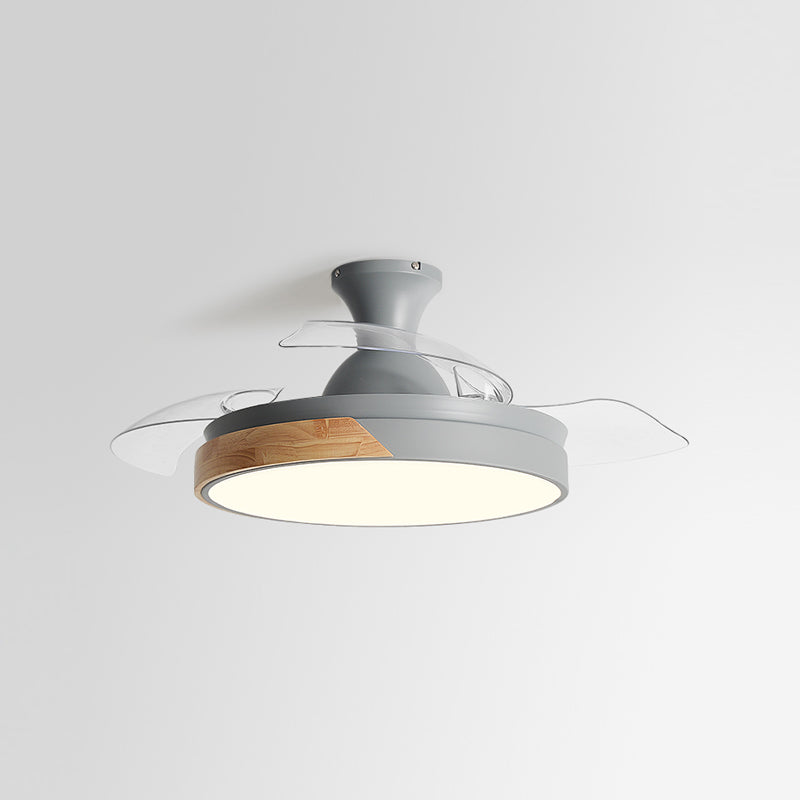 Geometry Shape Ceiling Fan Light Kids Style Metal Single Light LED Flush Light for Bedroom