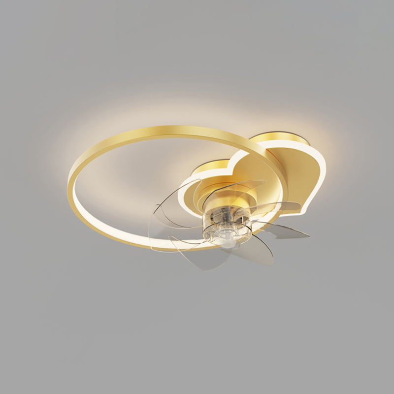 Modern Style Ceiling Fan Lamp LED Ceiling Mount Light with Acrylic Shade for Dining Room