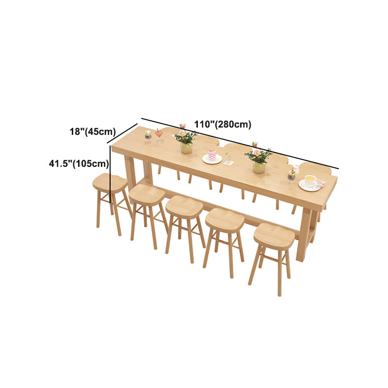 Dining Room Pine Wood Counter Table 42-inch Height Contemporary Bar Table