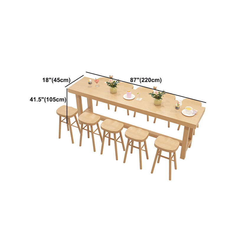 Dining Room Pine Wood Counter Table 42-inch Height Contemporary Bar Table