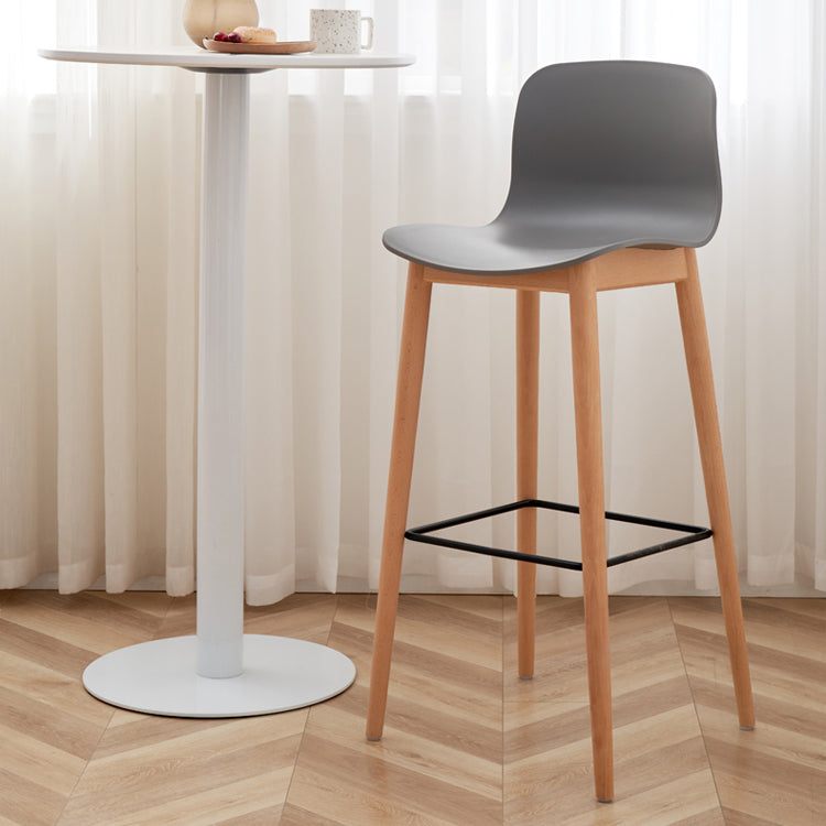 Modern Style Plastic Bar-stool Wooden Counter Bar Stool for Home