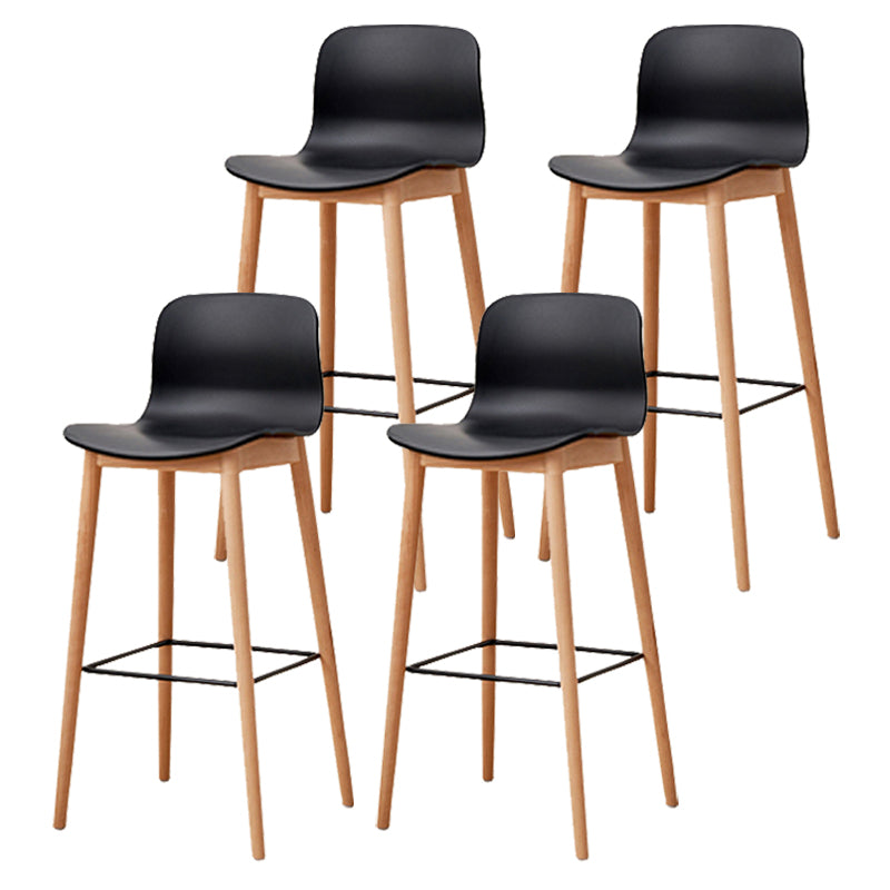 Modern Style Plastic Bar-stool Wooden Counter Bar Stool for Home