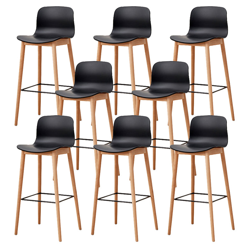 Modern Style Plastic Bar-stool Wooden Counter Bar Stool for Home