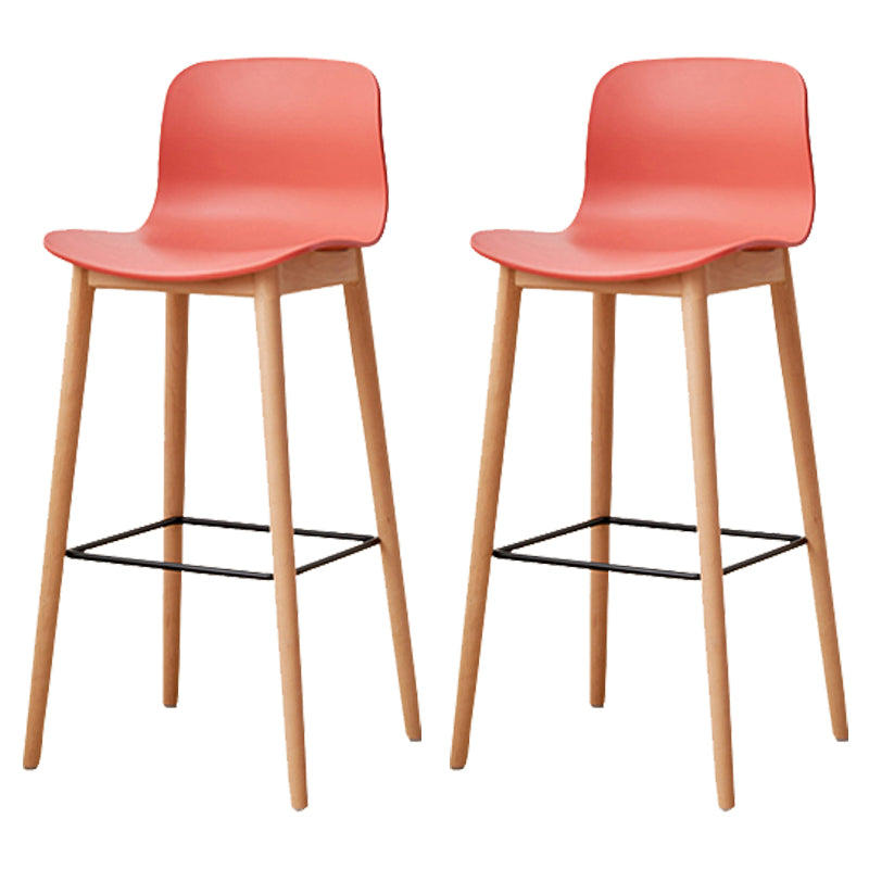 Modern Style Plastic Bar-stool Wooden Counter Bar Stool for Home