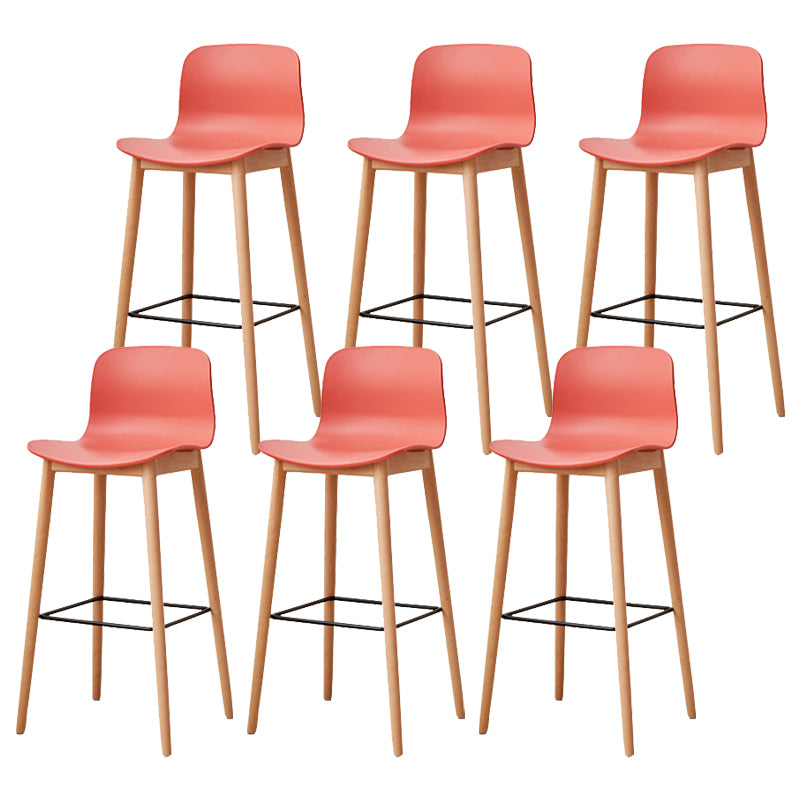 Modern Style Plastic Bar-stool Wooden Counter Bar Stool for Home