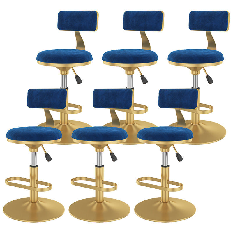 Glam Rotatable Backrest Counter Stool Steel Kitchen Bar Stool with Cushion and Pedal