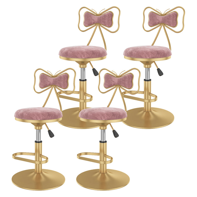 Glam Rotatable Backrest Counter Stool Steel Kitchen Bar Stool with Cushion and Pedal